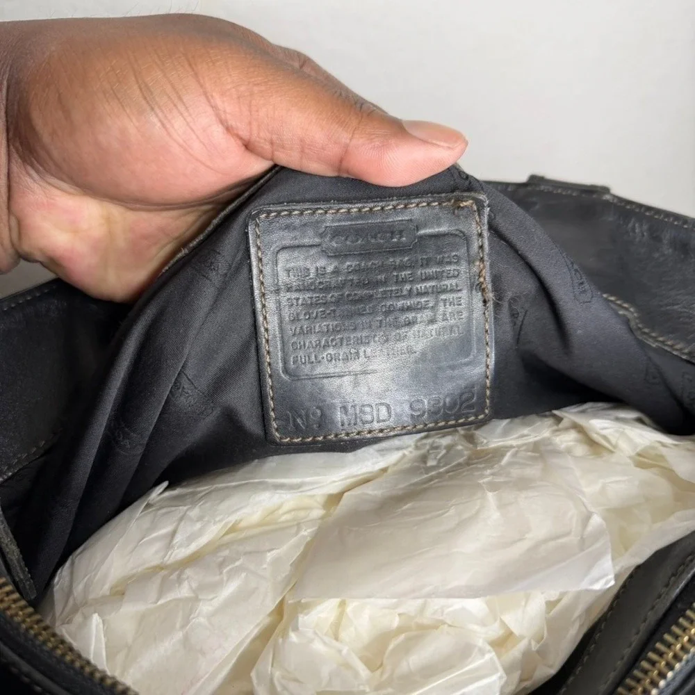 Vintage Coach Black Leather Bleecker Bucket Bag